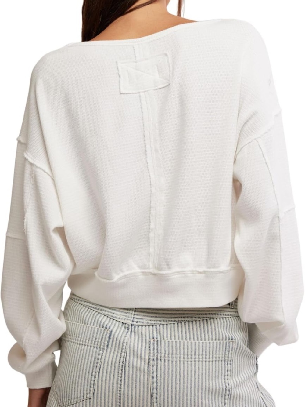 Free People We The Free Skyline Thermal White Size L EUC No Flaws